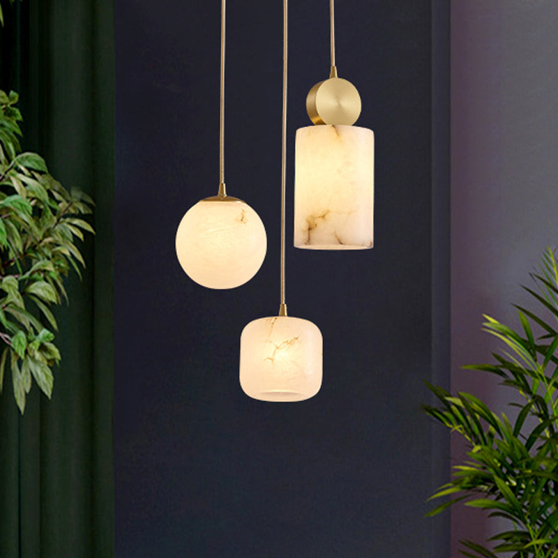 Marble Unique Shape Hanging Lights Modern Style Hanging Mount Fixture for Restaurant