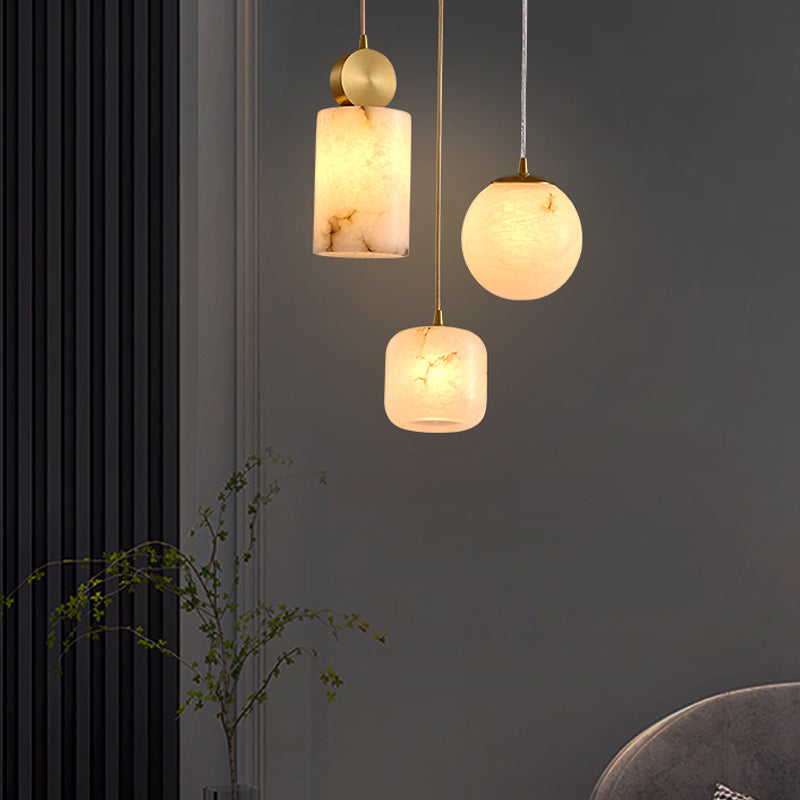 Marble Unique Shape Hanging Lights Modern Style Hanging Mount Fixture for Restaurant
