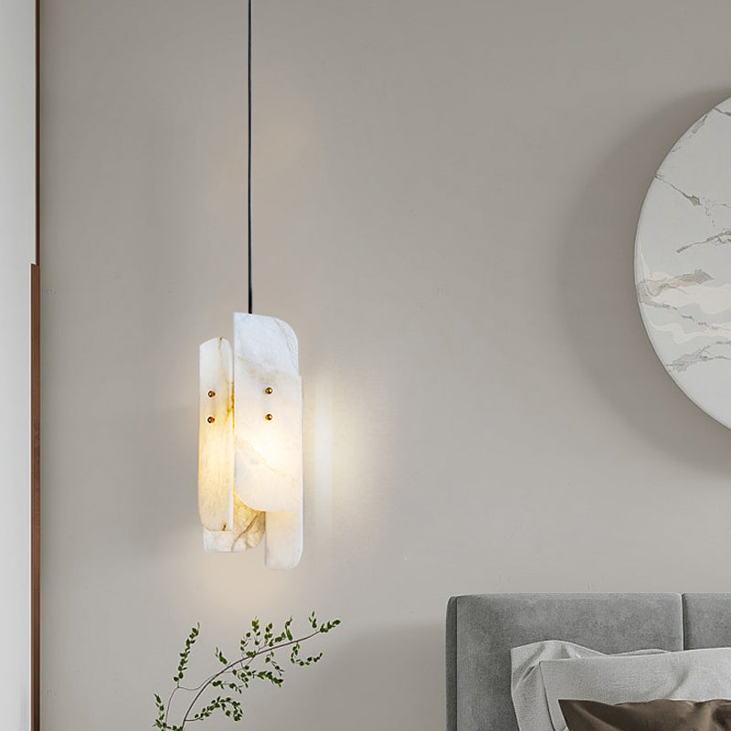 Unique Shape Hanging Lighting Modern Style Marble 1 Light Pendant Lamp for Bedroom