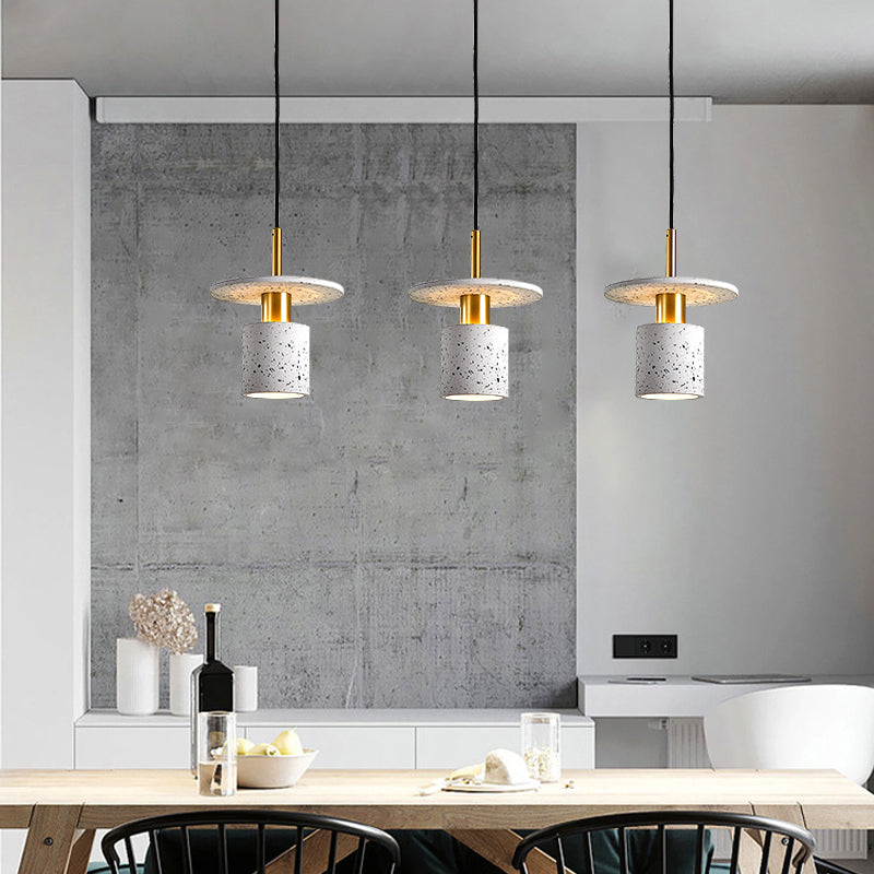 Marble UFO Shape Hanging Lights Modern Style 1 Head Hanging Mount Fixture for Restaurant