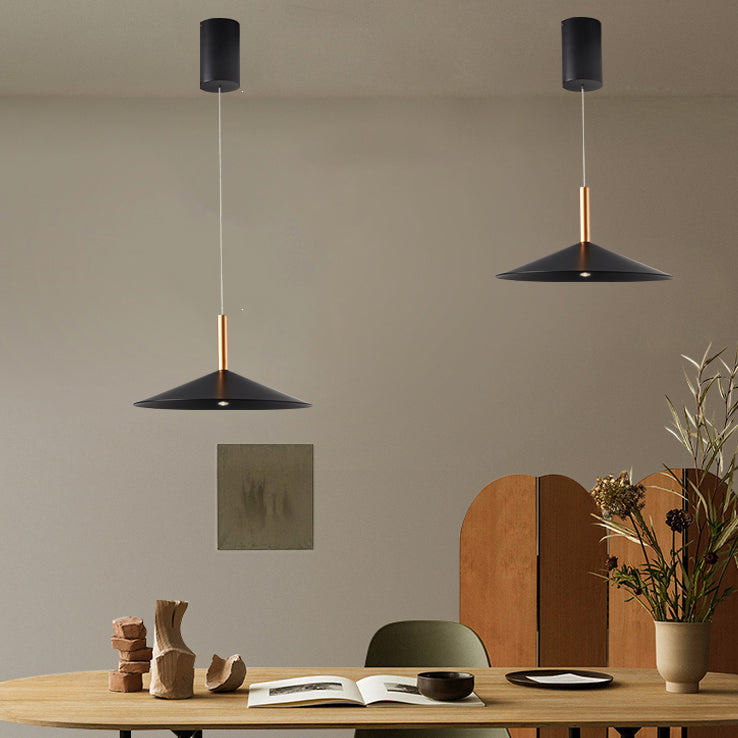 Cone Shape Hanging Lighting Postmodern Style Metal 1 Light Pendant Lamp for Bedside