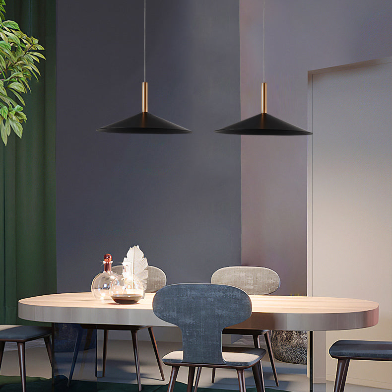 Cone Shape Hanging Lighting Postmodern Style Metal 1 Light Pendant Lamp for Bedside