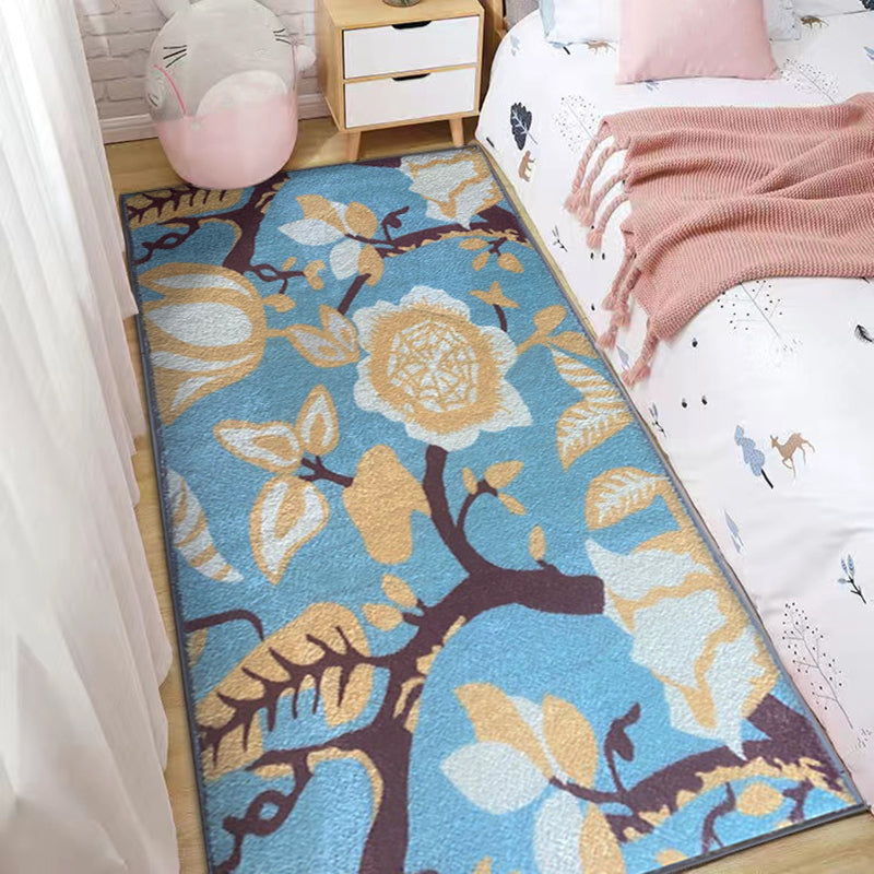 White Fish Area Carpet Polyester Modern Carpet Washable Carpet for Drawing Room