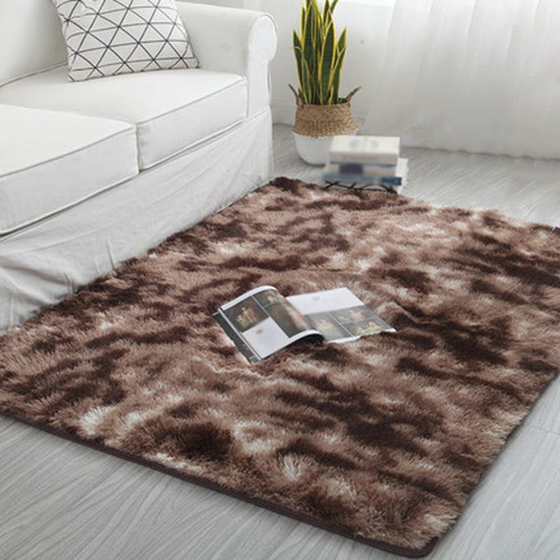Coffee Gradual Change Rug Polyester Modern Rug Stain Resistant Rug for Drawing Room