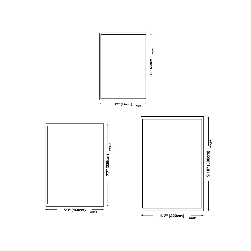 Black Semicircle Rug Polyester Casual Rug Non-Slip Backing Rug for Living Room