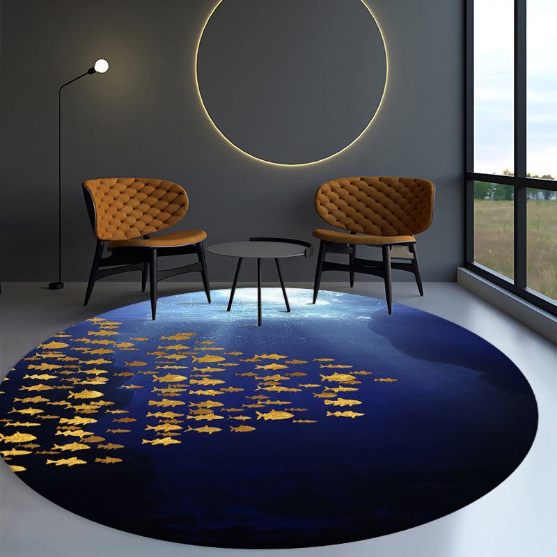 Orange Butterfly Rug Polyester Modern Rug Non-Slip Backing Rug for Drawing Room