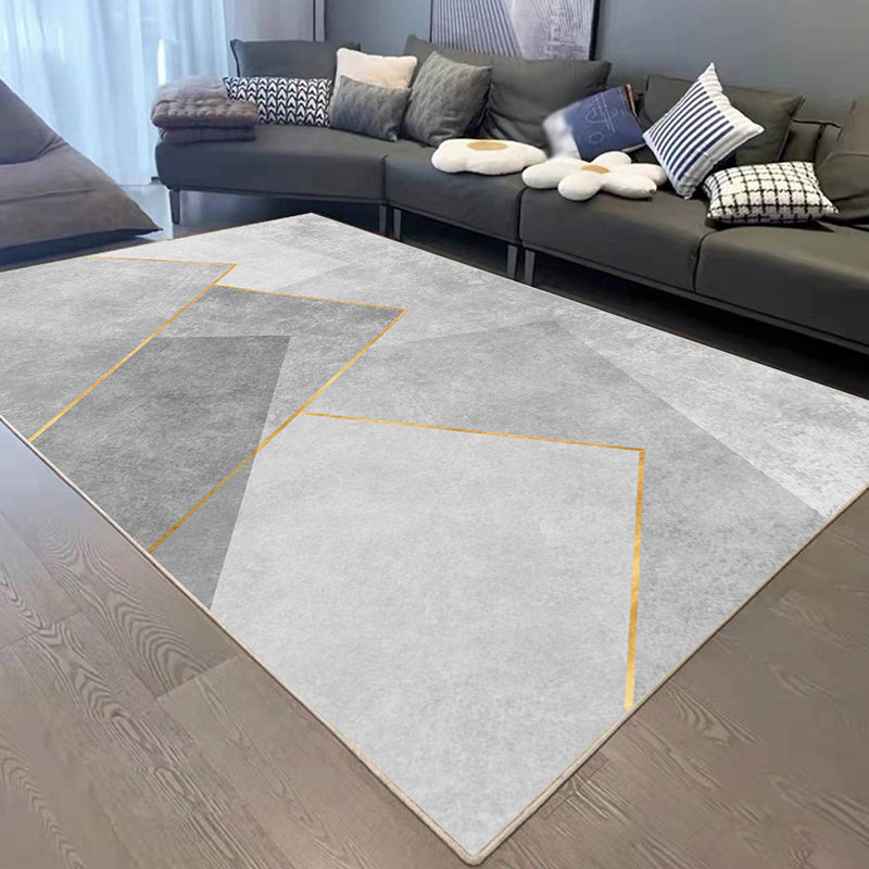 Brown Modern Rug Polyester Abstract Pattern Rug Rug Washable Rug for Living Room