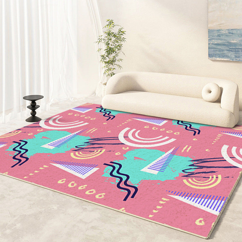 Purple Simple Rug Polyester Color Piece Rug Stain Resistant Rug for Home Decor