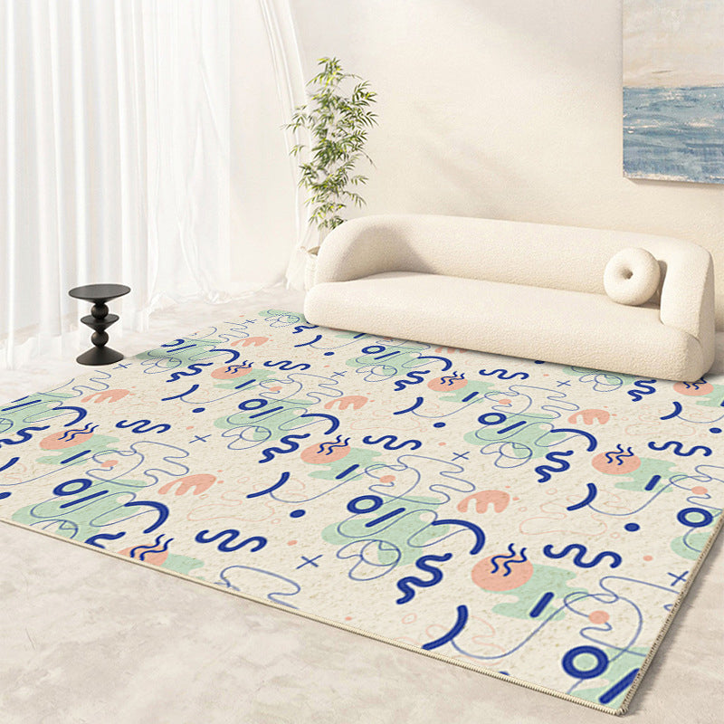 Purple Simple Rug Polyester Color Piece Rug Stain Resistant Rug for Home Decor