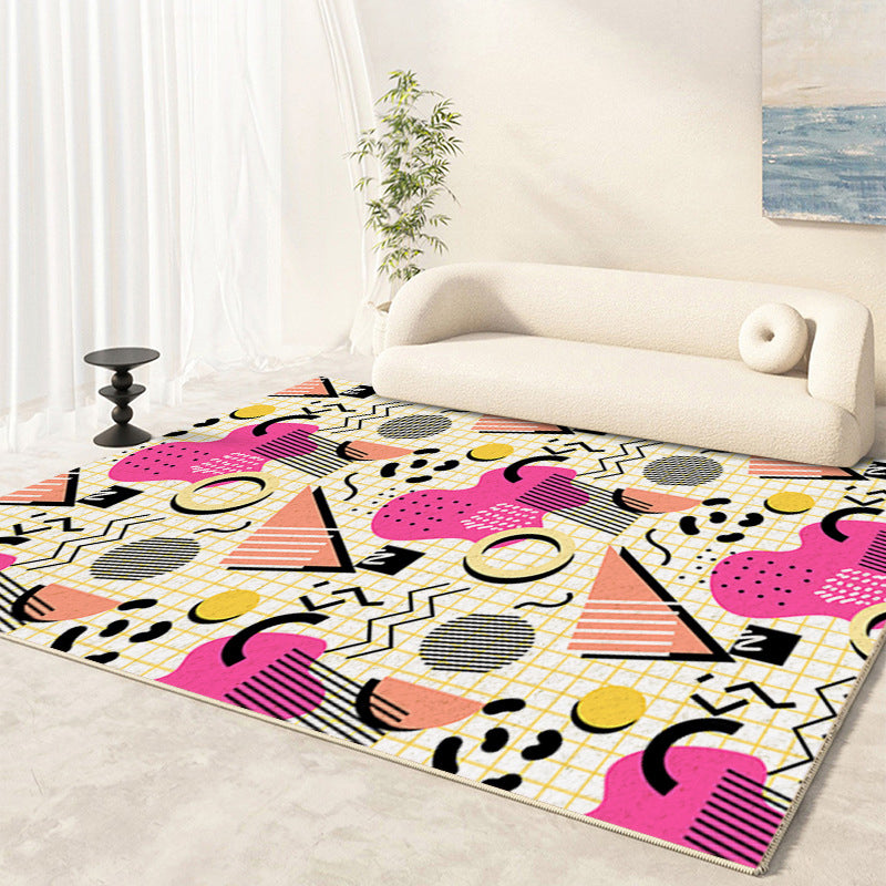 Purple Simple Rug Polyester Color Piece Rug Stain Resistant Rug for Home Decor