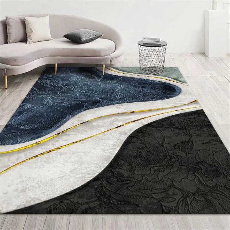Abstract Rug Polyester Area Carpet Stain Resistant Indoor Rug for Home Decoration