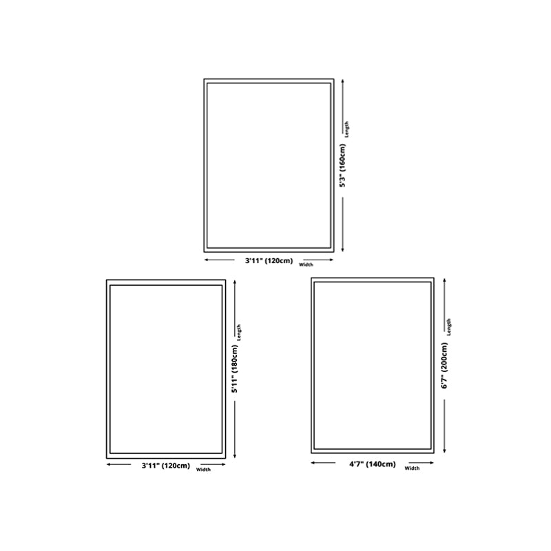 Modern Sitting Room Rug Color Block Indoor Carpet Polyester Non-Slip Backing Area Rug