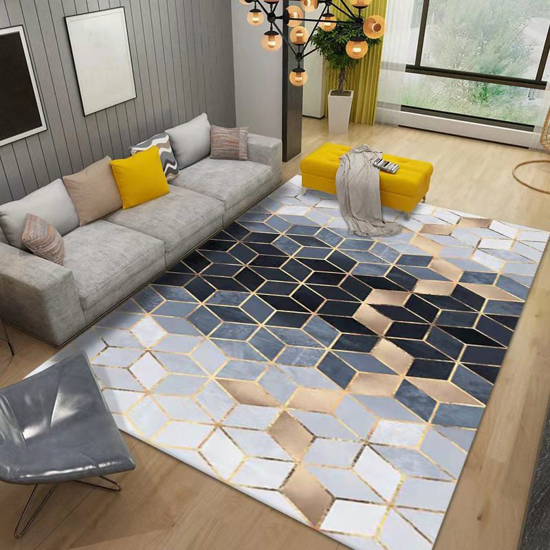 Simplicity Geometric Patterns Indoor Rug Stain Resistant Area Carpet for Home Rug
