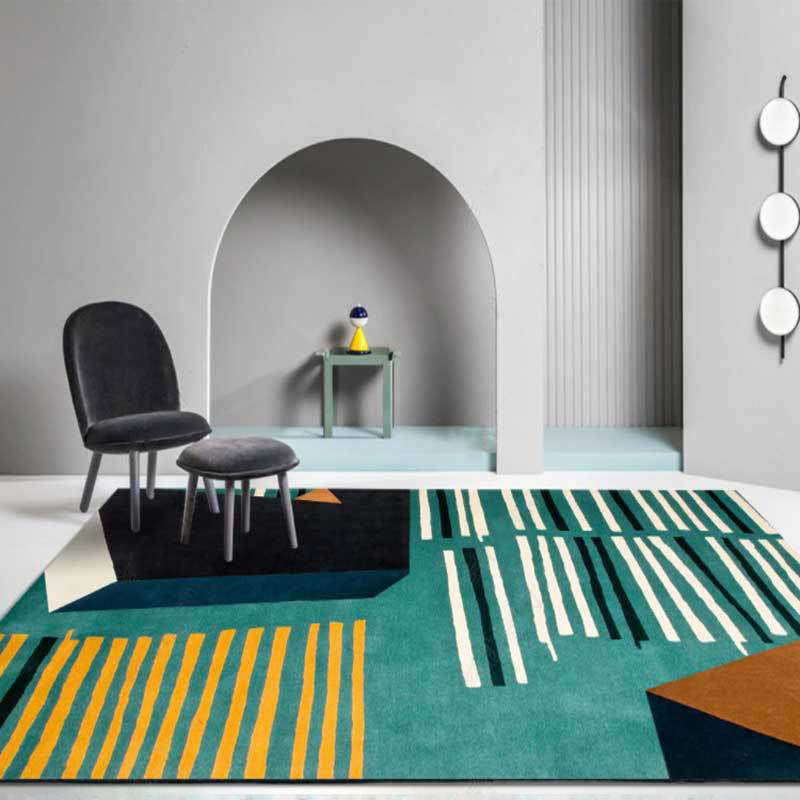 Gray Modern Carpet Polyester Constrast Color Carpet Washable Carpet for Living Room