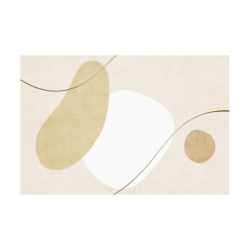 Light Brown Color Block Carpet Polyester Modern Carpet Washable Carpet for Home Decor