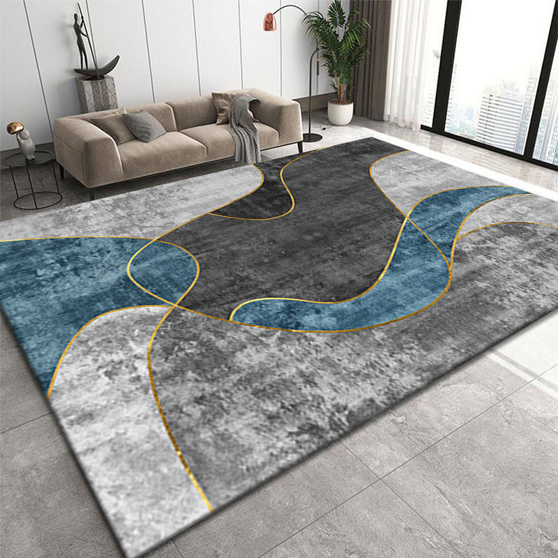 Dark Orange Deer Area Carpet Polyester Nordic Carpet Non-Slip Backing Rug for Drawing Room