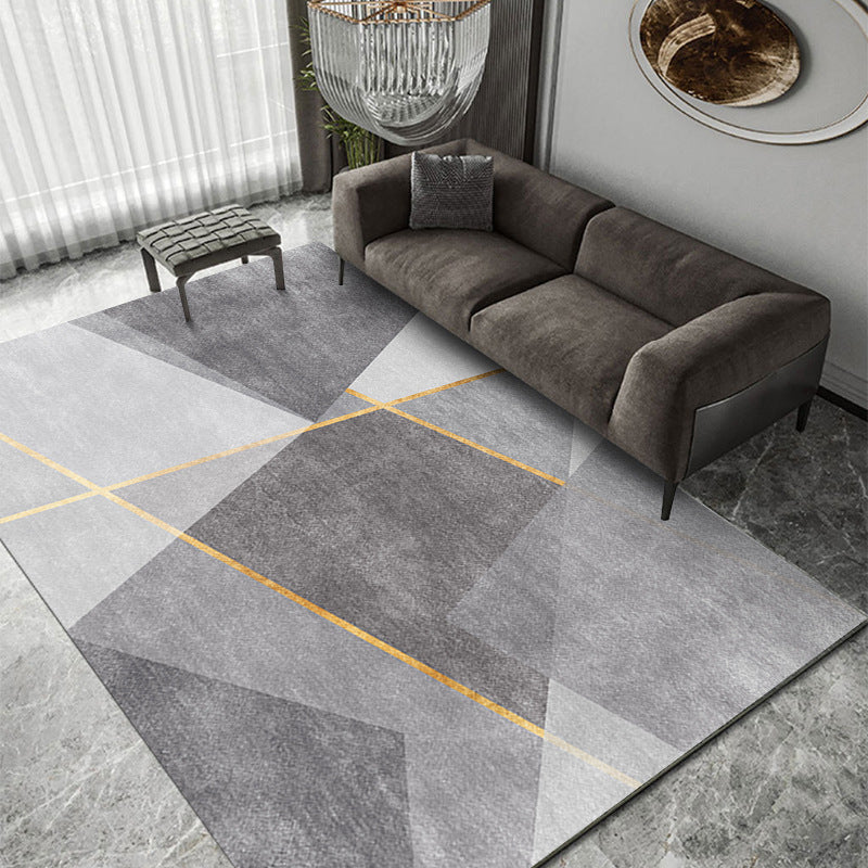 Dark Orange Deer Area Carpet Polyester Nordic Carpet Non-Slip Backing Rug for Drawing Room