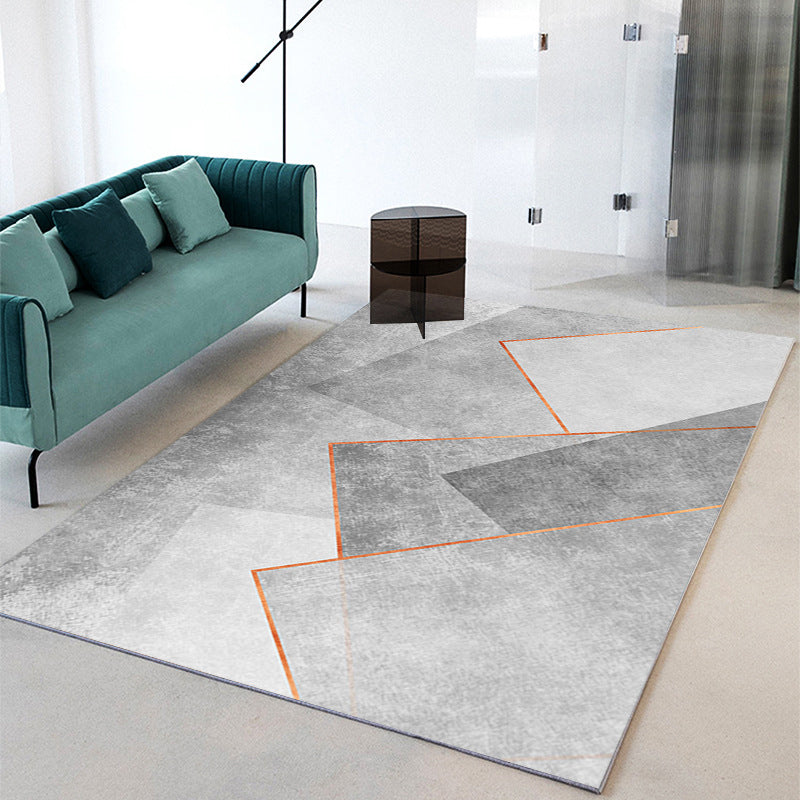 Dark Orange Deer Area Carpet Polyester Nordic Carpet Non-Slip Backing Rug for Drawing Room