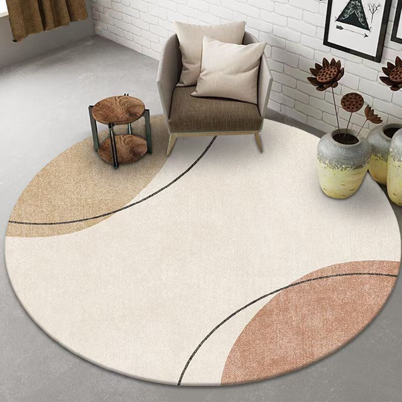 Light Brown Color Piece Rug Polyester Nordic Rug Stain Resistant Rug for Home Decor