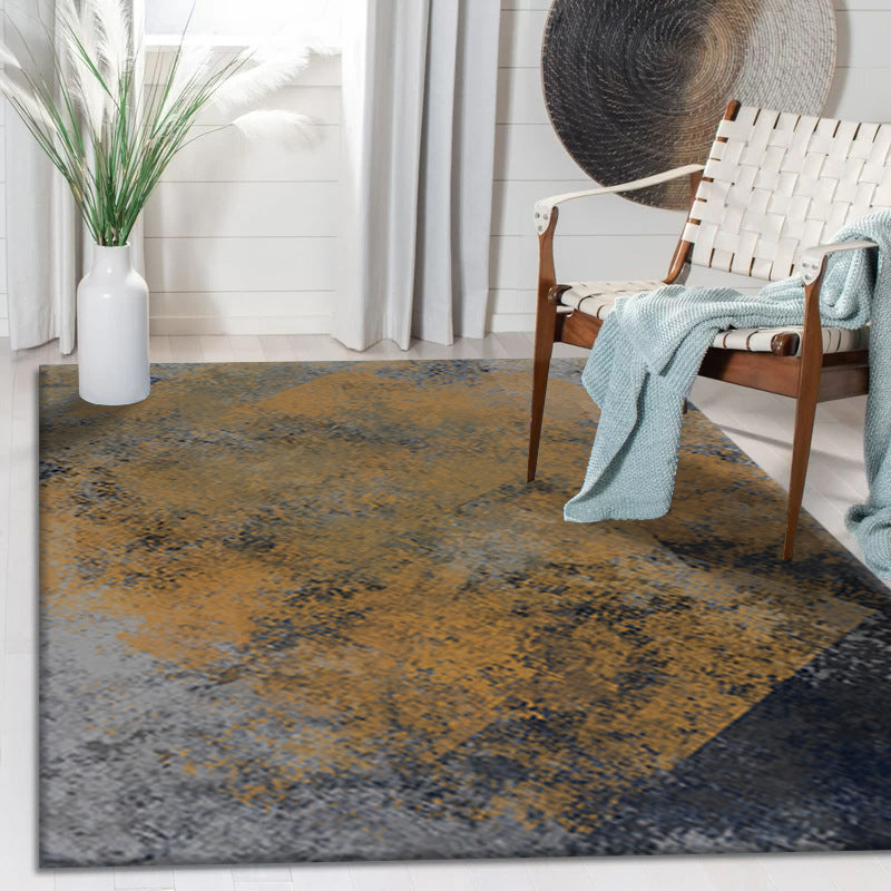 Dark Brown Modern Rug Polyester Graphic Rug Stain Resistant Rug for Drawing Room