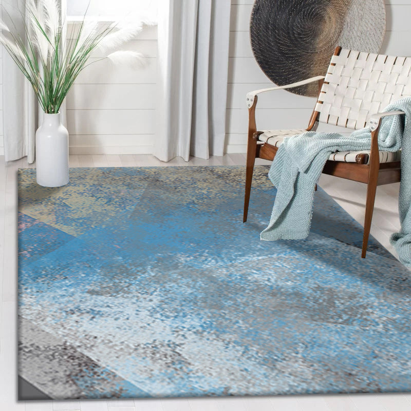 Dark Brown Modern Rug Polyester Graphic Rug Stain Resistant Rug for Drawing Room