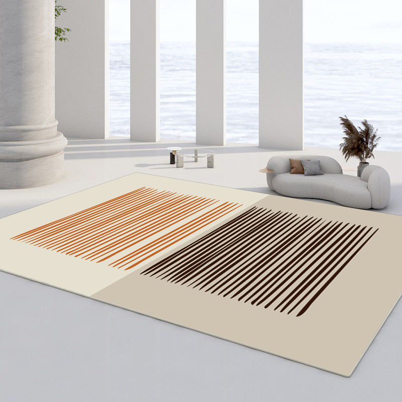 Aprikosen Farbblock Teppich Polyester Moderner Teppich -Waschmaschine für Wohnkultur