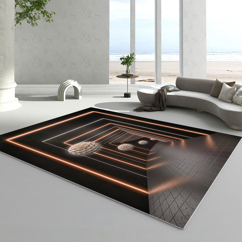 Light Brown Door Rug Polyester Modern Rug Stain Resistant Rug for Living Room