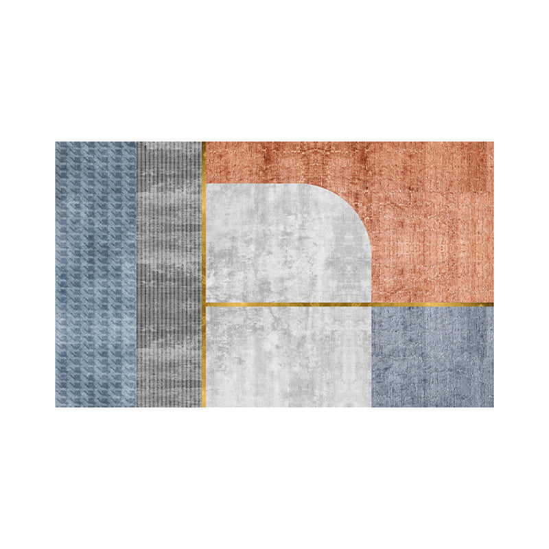Orange Nordic Rug Polyester Modern Area Rug Non-Slip Backing Rug for Home Decor