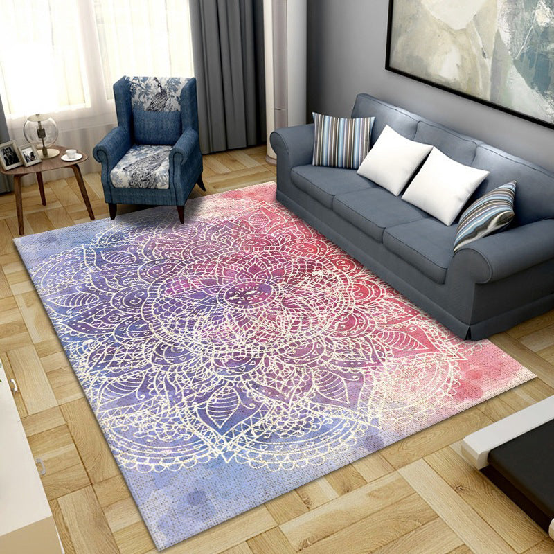 Gray Minimalist Rug Polyester Graphic Rug Washable Rug for Living Room