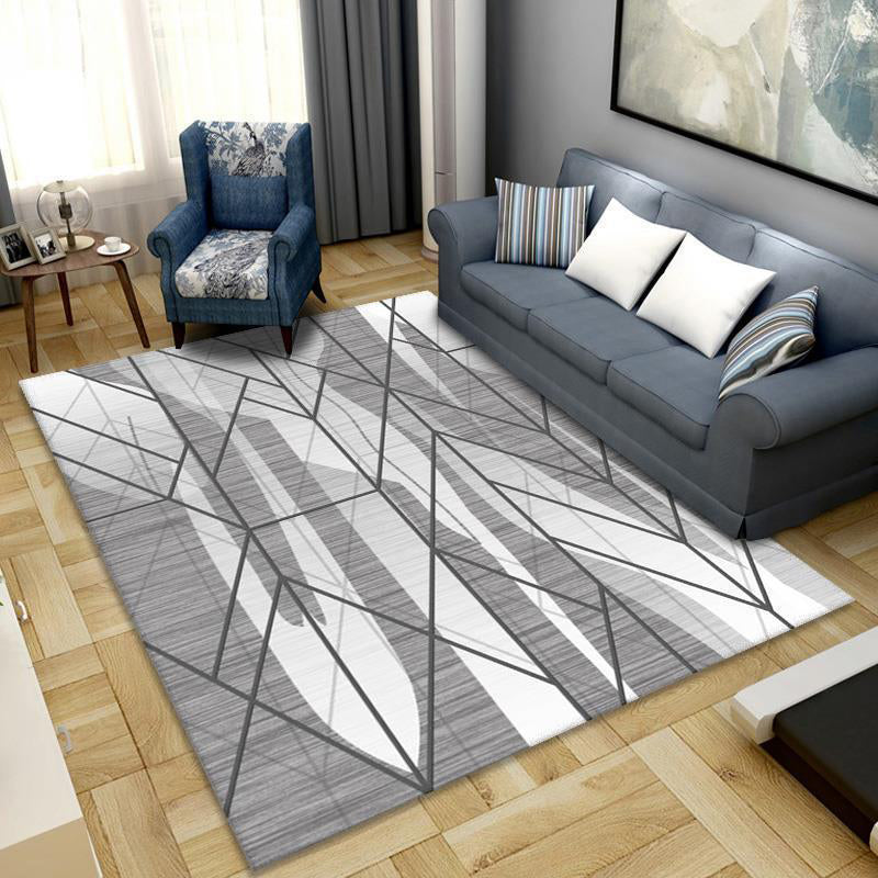 Apricot Modern Rug Polyester Geometric Patterns Rug Washable Rug for Living Room
