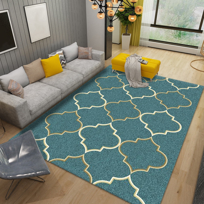 Living Room Carpet Geometry Print Stain Resistant Rug Polyester Rug for Home Decor