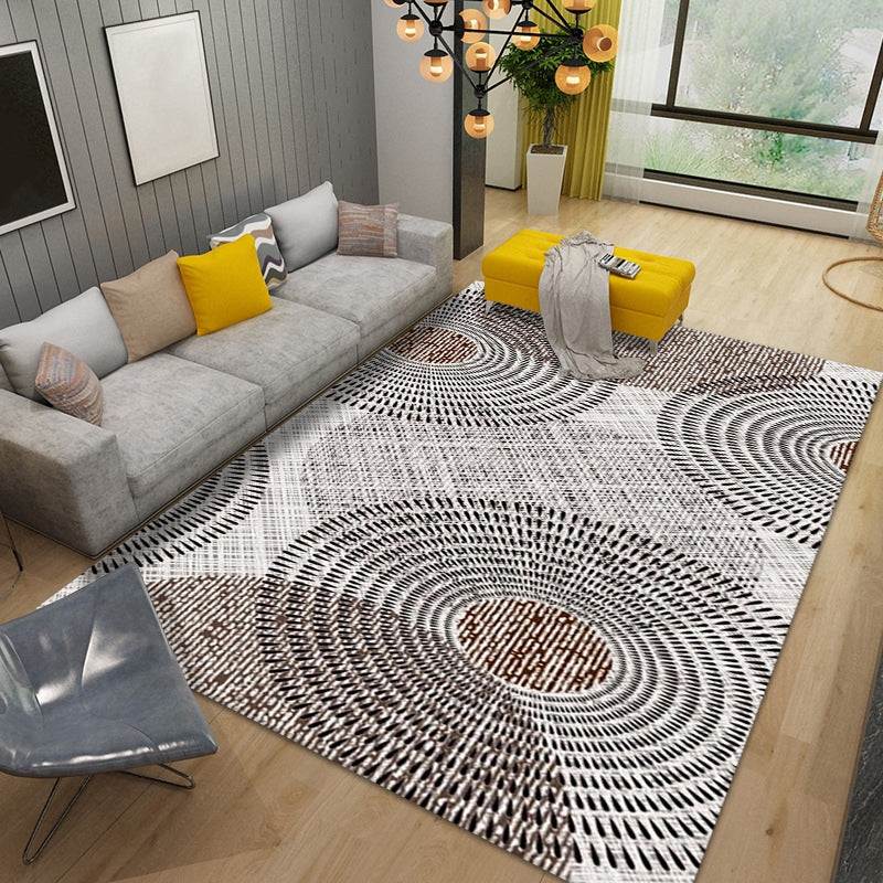 Living Room Carpet Geometry Print Stain Resistant Rug Polyester Rug for Home Decor