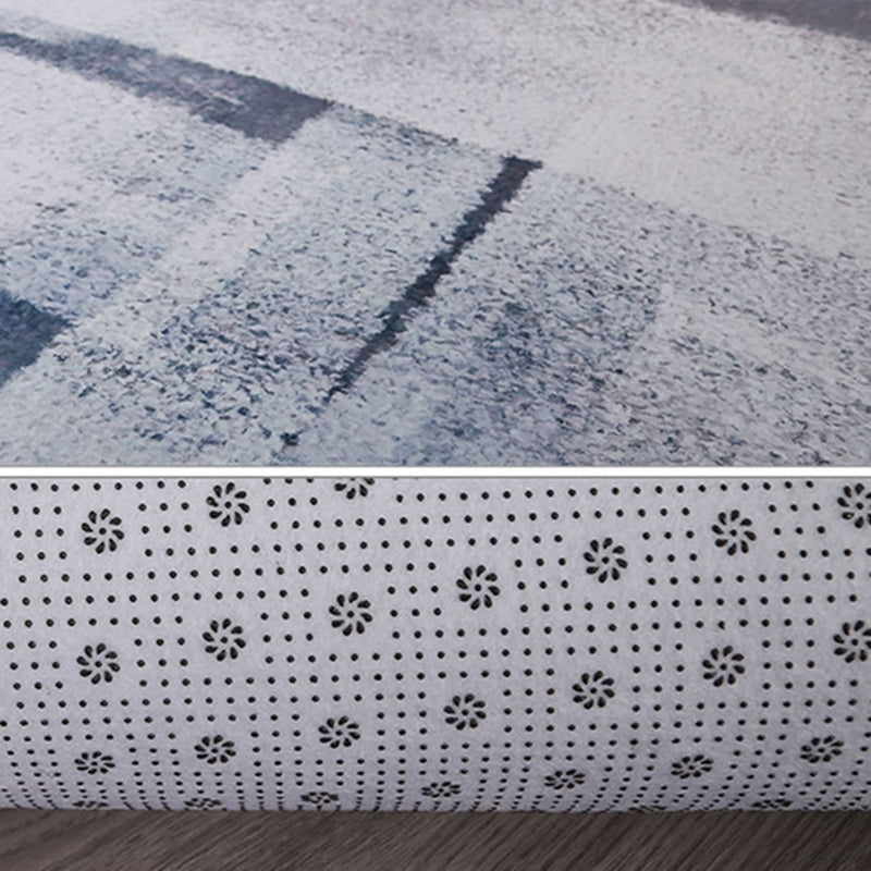 Industrial Style Rug Gray Indoor Rug Polyester Carpet with Non-Slip Backing