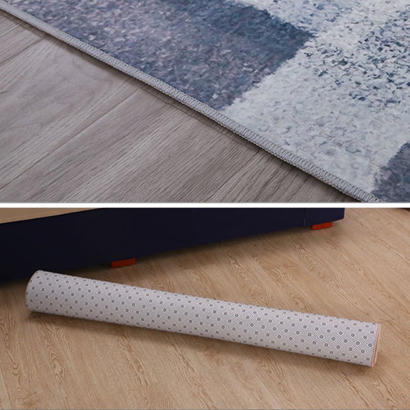 Industrial Style Rug Gray Indoor Rug Polyester Carpet with Non-Slip Backing