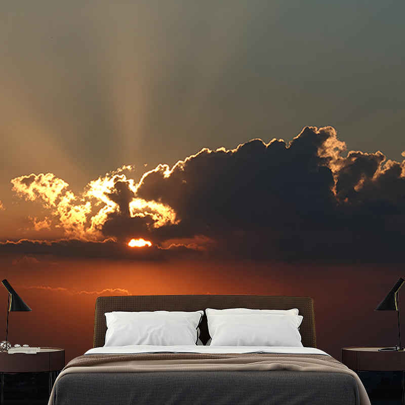 Sunset Landscapes Mildew Resistant Wall Mural Wallpaper Pattern for Home Decor