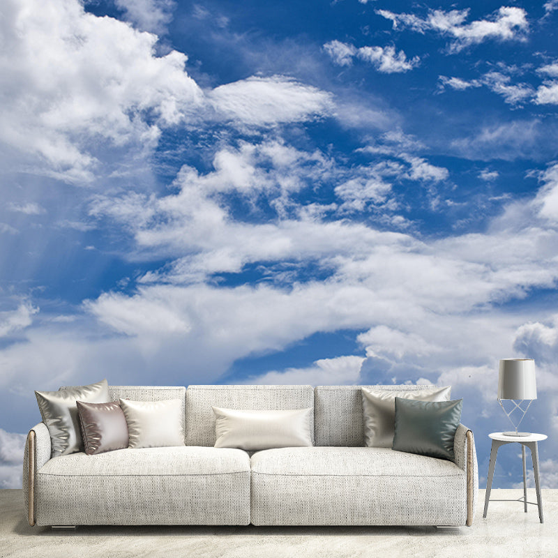 Cloudy Sky Resistant Mural Wallpaper Sky Landscapes Pattern for Home Decor