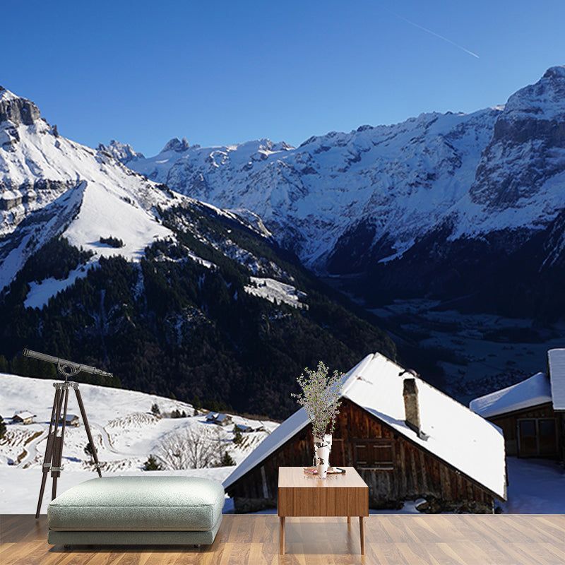 Sky Resistant Mural Wallpaper Mountain Landscapes Pattern for Wall Decor