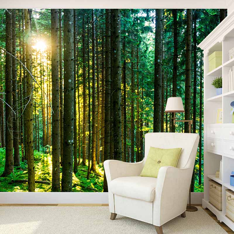 Mildew Resistant Wall Mural Wallpaper Forest Landscapes Pattern for Room