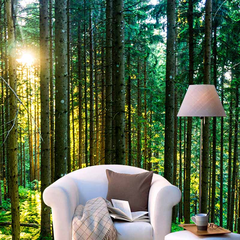 Mildew Resistant Wall Mural Wallpaper Forest Landscapes Pattern for Room