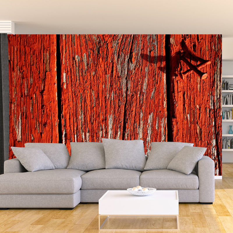 Wood Grain Mural Modern Smooth Wall Covering for Sleeping Room, Stain Resistant