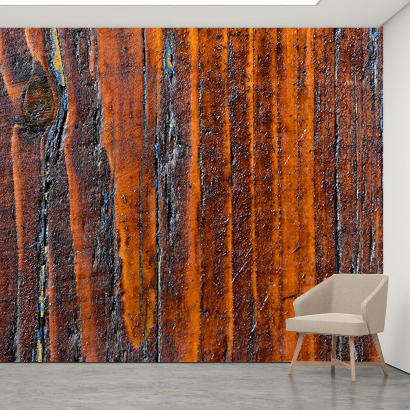 Wood Grain Mural Modern Smooth Wall Covering for Sleeping Room, Stain Resistant