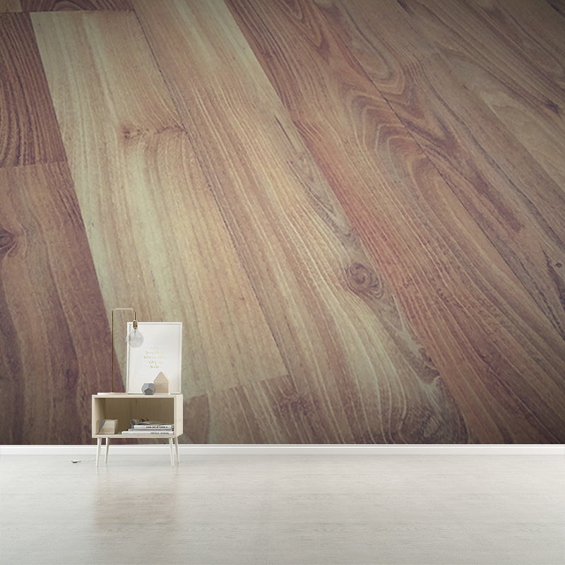 Light Wood Grain Wall Mural Water Resistant Wall Art for Living Room Bedroom