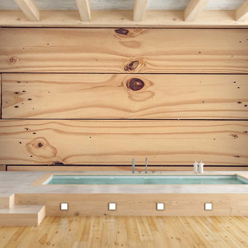 Light Wood Grain Wall Mural Water Resistant Wall Art for Living Room Bedroom