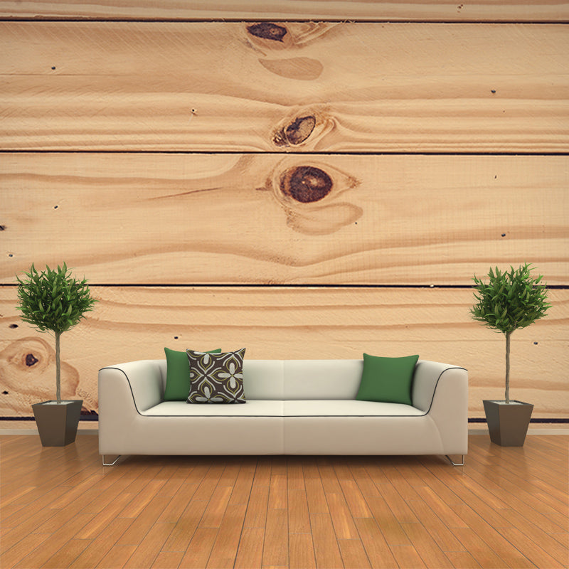 Light Wood Grain Wall Mural Water Resistant Wall Art for Living Room Bedroom