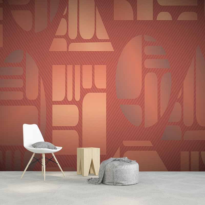 Triangle Geometry Illustration Mural Decal Waterproof Wall Covering for Living Room