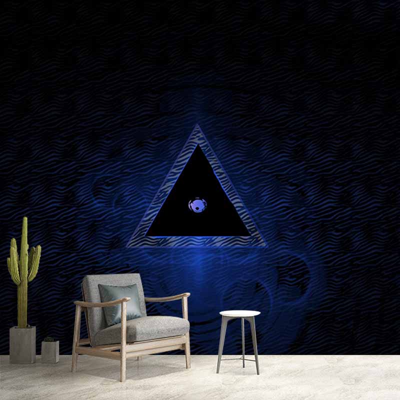 Triangle Geometry Illustration Mural Decal Waterproof Wall Covering for Living Room