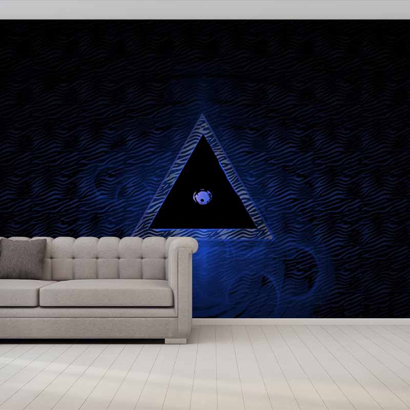 Triangle Geometry Illustration Mural Decal Waterproof Wall Covering for Living Room