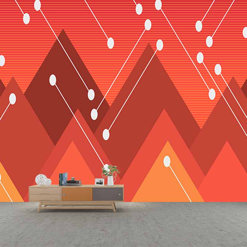 Triangle Geometry Illustration Mural Decal Waterproof Wall Covering for Living Room