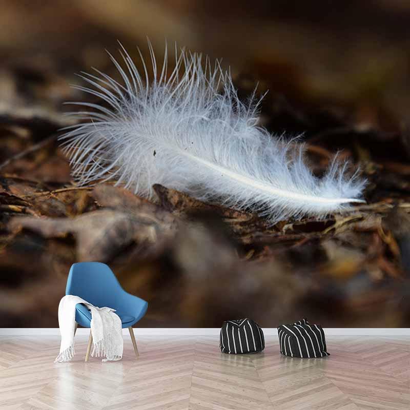 Feather Wallpaper Wall Mural Moisture Resistant Girls Bedroom Wall Decor