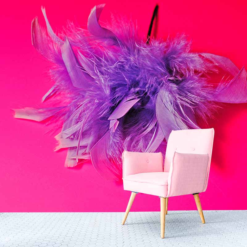 Feather Wallpaper Wall Mural Moisture Resistant Girls Bedroom Wall Decor